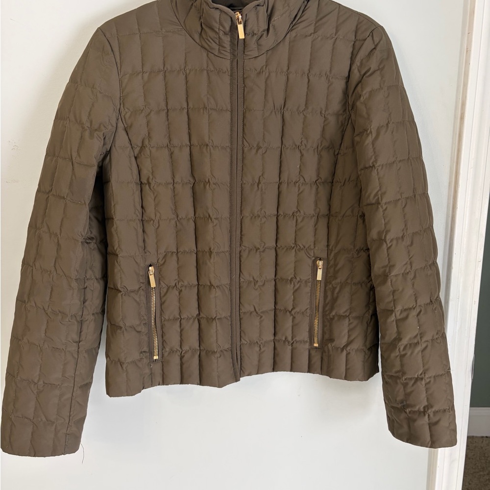 J Crew Women's Quilted Puffer Jacket - Olive